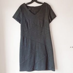 AB Studio Short Sleeve Sheath Dress Heather Charcoal (Gray) Women's Size 14